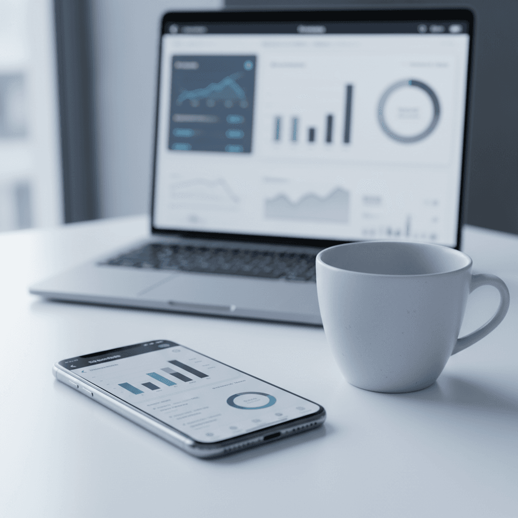 Smartphone showing social media analytics